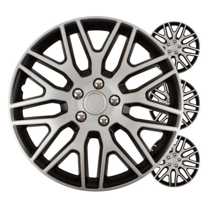 Poklice Dakar 16” černo-stříbrná sada 4ks COLOR BOX