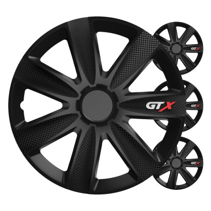 Poklice GTX 17” černý karbon sada 4ks COLOR BOX