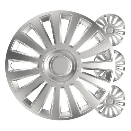 Poklice Luxury 15” stříbrná sada 4ks COLOR BOX