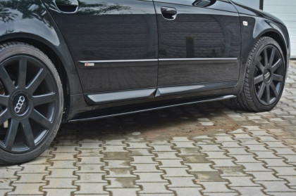 Prahové lišty Audi S4 B6 černý lesklý plast