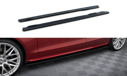 Prahové lišty Audi S5 / A5 / A5 S-Line 8T / 8T FL Sportback černý lesklý plast
