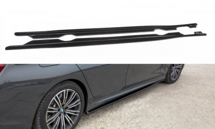 Prahové lišty BMW 3 G20 M-pack 2019- černý lesklý plast