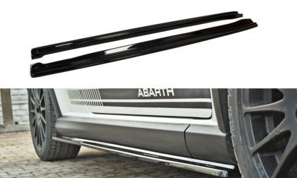 Prahové lišty Fiat Grande Punto Abarth 07-10 černý lesklý plast