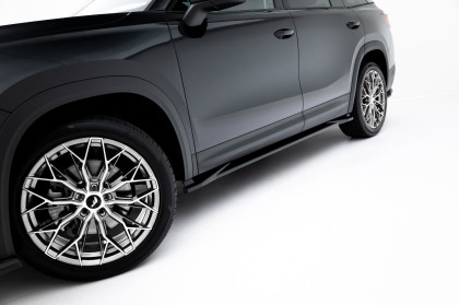 Prahové lišty Škoda Kodiaq Mk2 černý lesklý plast