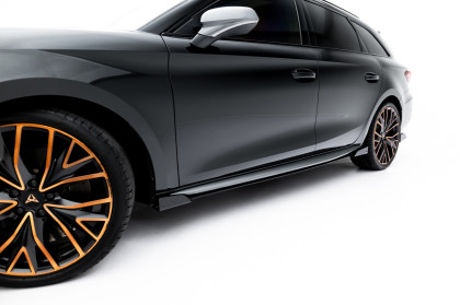 Prahové lišty Street pro + flaps Cupra Leon ST / Hatchback Aero Mk1 / Mk1 Facelift černo červené