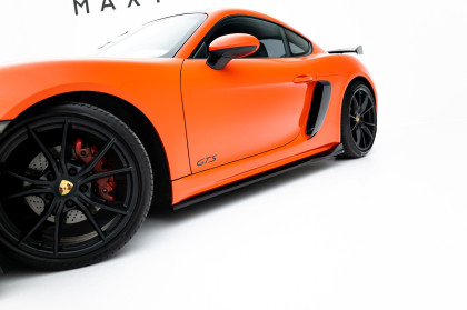 Prahové lišty V.2 Porsche 718 Cayman GTS 982c černý lesklý plast