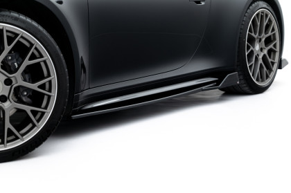 Prahové lišty V.2 Porsche 911 Carrera Sport Design 992 černý lesklý plast