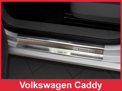 Prahové ochranné nerezové lišty Avisa Volkswagen Caddy 2003-2016 Exclusive přední
