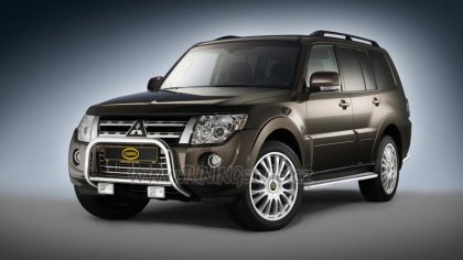 Přední ochranný rám 60mm nerez s denními světly Cityguard Cobra Mitsubishi Pajero V80 11-