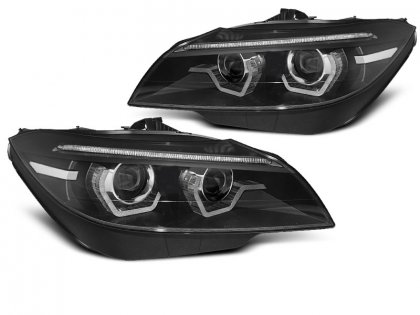 Přední světla 3D LED angel eyes, LED dynamický blinkr, BMW Z 4 E89 03-13 černá