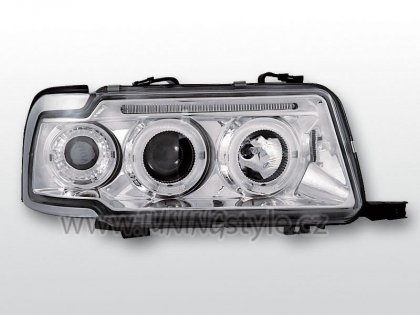 Přední světla angel eyes Audi 80 91-96 chromové