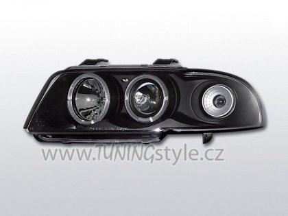 Přední světla angel eyes Audi A4 B5 94-98 - černé