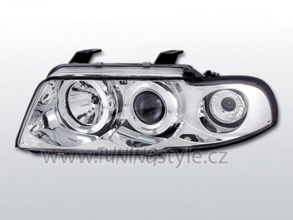 Přední světla angel eyes Audi A4 B5 94-98 - chromové