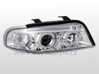 Přední světla Angel Eyes AUDI A4 B5 95-98 chrom