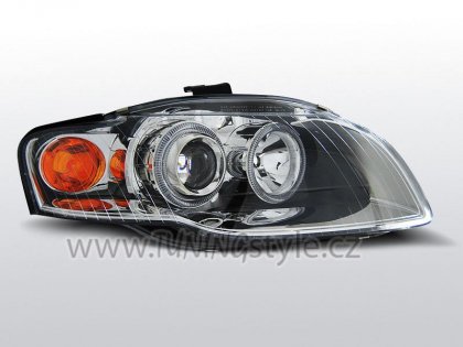 Přední světla angel eyes Audi A4 B7 04-08 chromové