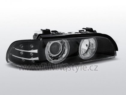 Přední světla Angel eyes BMW E39 95-00 černá LED blinkr