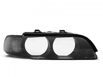 Přední světla angel eyes BMW E39 95-00 kryty světel, náhradní sklo, černá/kouřová