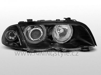 Přední světla angel eyes CCFL BMW E46 limo/touring - černé 98-01