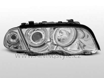 Přední světla angel eyes CCFL BMW E46 limo/touring - chromové 98-01