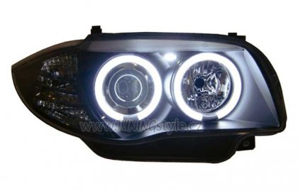 Přední světla angel eyes CCFL BMW E87 04- černá