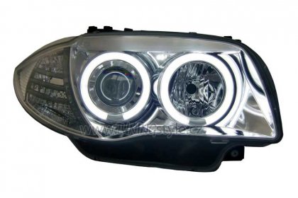 Přední světla angel eyes CCFL BMW E87 04- chrom