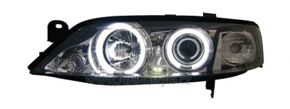 Přední světla angel eyes CCFL Opel Vectra B 96-98 chrom