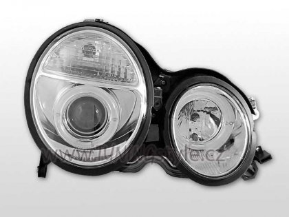 Přední světla angel eyes Mercedes-Benz E W210 99-02 chrom