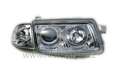 Přední světla angel eyes Opel Astra F 91-98 chromové