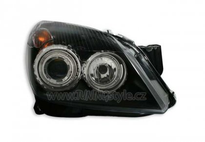 Přední světla Angel Eyes Opel Astra H 04-07 černá