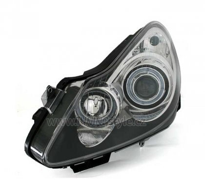Přední světla angel eyes Opel Corsa D 06- černá