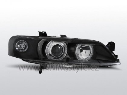 Přední světla angel eyes Opel Vectra B - černé 99-02