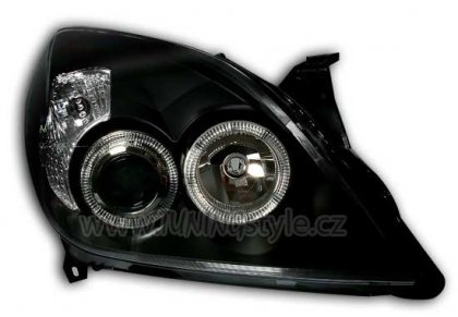 Přední světla angel eyes Opel Vectra C 05-08 černá