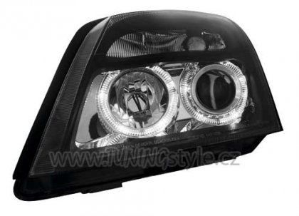 Přední světla angel eyes Opel Vectra C / Signum černé