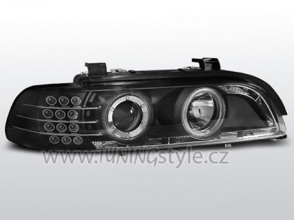 Přední světla angel eyes s LED BMW E39 95-03 černá