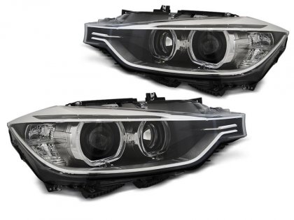 Přední světla angel eyes s LED denními světly BMW 3 F30/F31 11-15 černá