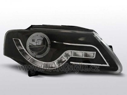 Přední světla angel eyes s LED VW Passat 3C 05-10 černá