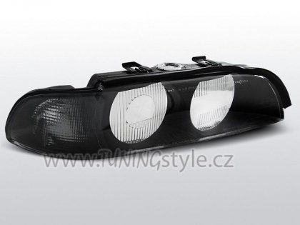 Přední světla BMW E39 95-00 xenon D2S kryty světel, náhradní sklo, černá/kouřová