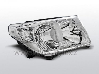 Přední světla čirá s LED Toyota Land Cruiser FJ200 07- chrom