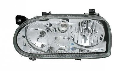 Přední světla čirá VW Golf 3 look G4 chromové Hella