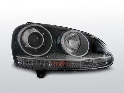 Přední světla čirá VW Golf V / 5 GTI look černá