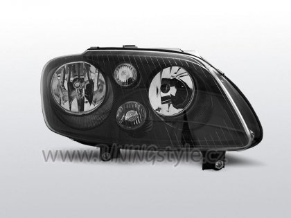 Přední světla čirá VW Touran 03-06 černá