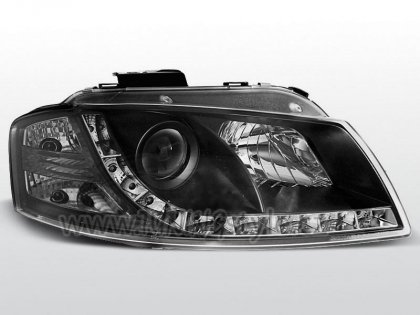 Přední světla - Devil Eyes Audi A3 8P 03-08 černé