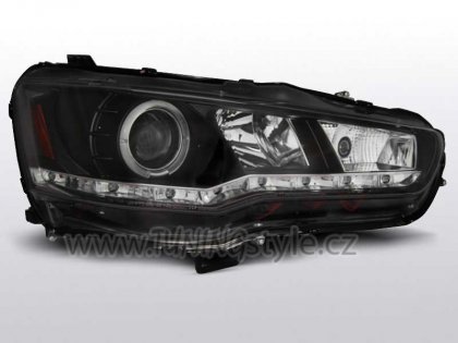 Přední světla Devil eyes LED Mitsubishi Lancer VIII/8 08-11 černá