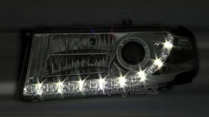 Přední světla Devil Eyes Škoda Octavia chrom
