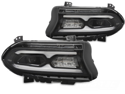 Přední světla FULL LED pro DODGE CHARGER 2014-2023 černá