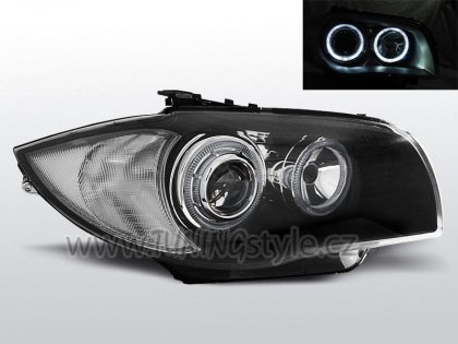 Přední světla LED Angel Eyes BMW 1 E81/E87 04-07 černá