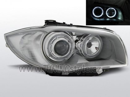 Přední světla LED Angel Eyes BMW 1 E81/E87 04-07 chrom