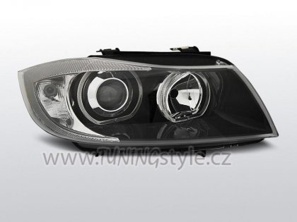 Přední světla LED Angel Eyes BMW 3 E90 sed/tour 05-08 černá