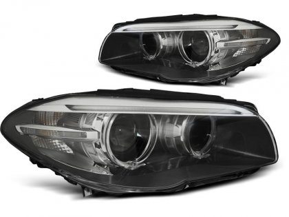 Přední světla LED angel eyes s denními světly BMW F10/F11 xenon D1S 10-13