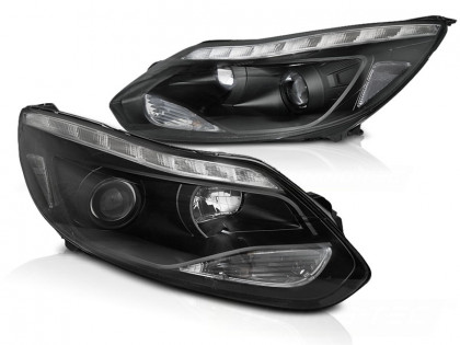 Přední světla LED pro Ford Focus MK3 11-14 černé